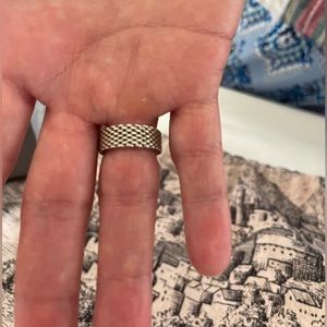 Tiffany & Co Silver Heart Mesh Ring Size 5
